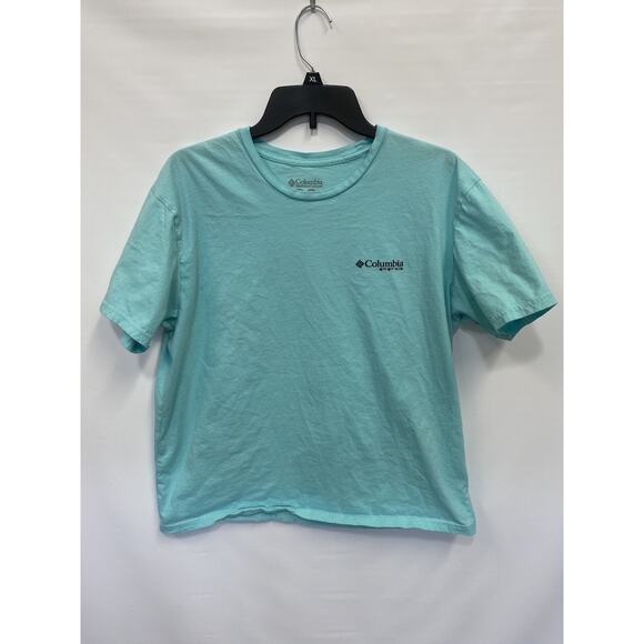 Columbia Pullover Adult Blue T-Shirt XL Short Sleeve Mens Cotton Blend - Picture 1 of 8